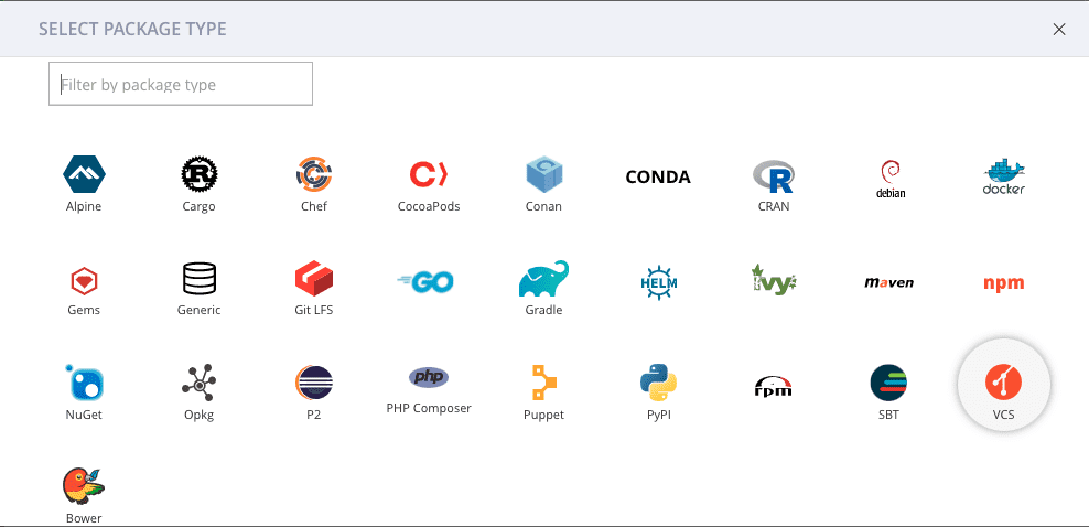 JFrog Platform Package Types